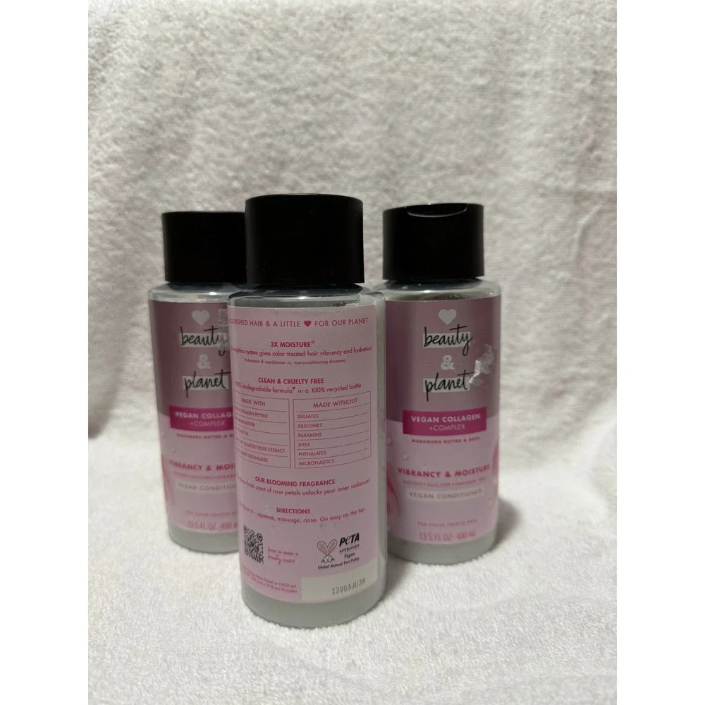 Love Beauty and Planet Murumuru Butter Rose Vegan Conditioner 13.5oz 3 Pack